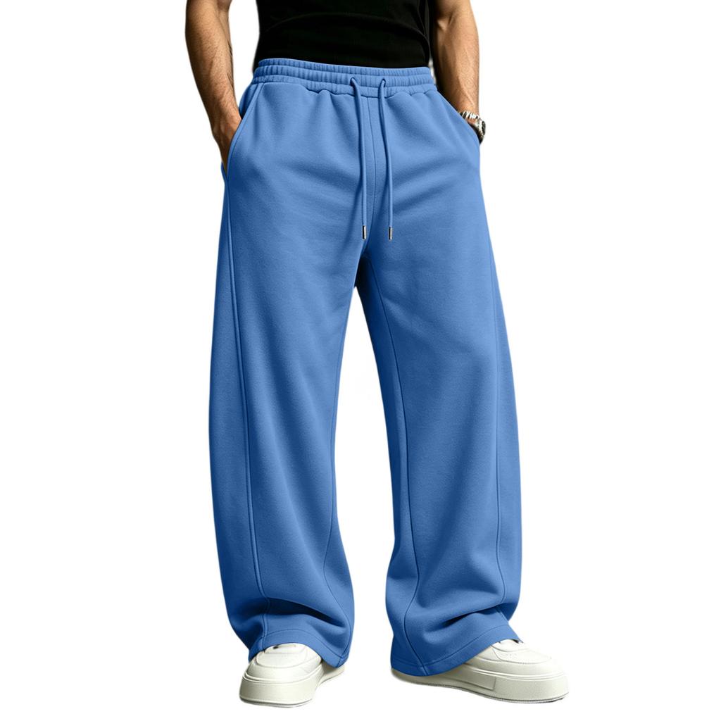 Men's Casual Sweatpants with Elastic Drawstring Waist Loose Fit Straight Leg for and Sports
