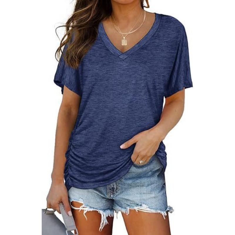 Women's Striped  T-Shirts (women’s) Printed Fashion Gradient Short Sleeved Casual V-neck T-shirt for Women