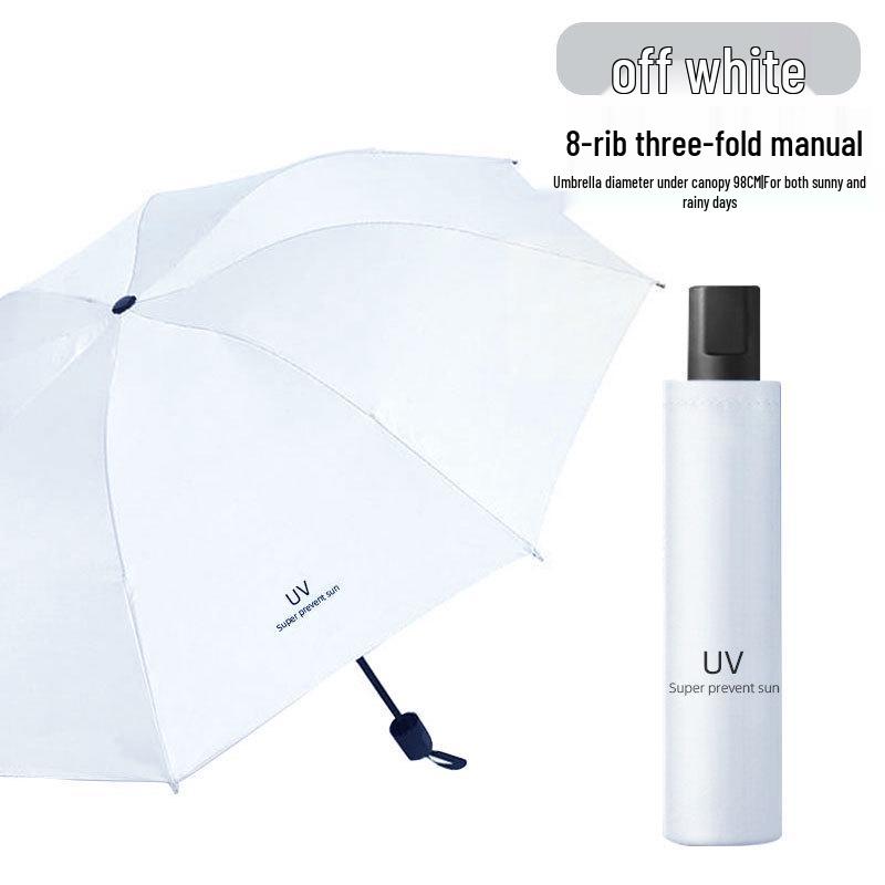 Large 3-Person Umbrella: Reinforced, Dual-Use for Sun and Rain, with Black Glue Sunscreen.