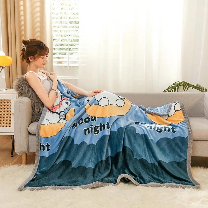2025 New Winter Double-sided Thickened Warm Pineapple Grid Wide-sided Double-sided Milk Fleece Blanket Sofa Blanket
