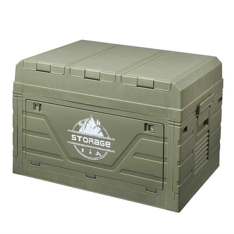 Foldable Wooden Lid Camping Storage Box & Extendable Picnic Table