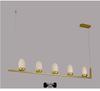 Nordic Minimalist Glass Chandelier with Milk White Shade for Dining Table