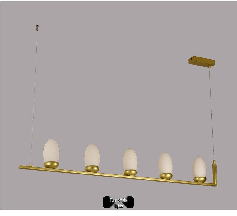 Nordic Minimalist Glass Chandelier with Milk White Shade for Dining Table
