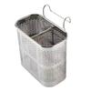 Stainless Steel 2-Compartment Chopstick Holder With Perforated Drain, Thickened Edges For Kitchen Utensil Storage