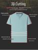 Men’s Summer 2025 V-neck Single-button Short Sleeve Breathable T-shirt
