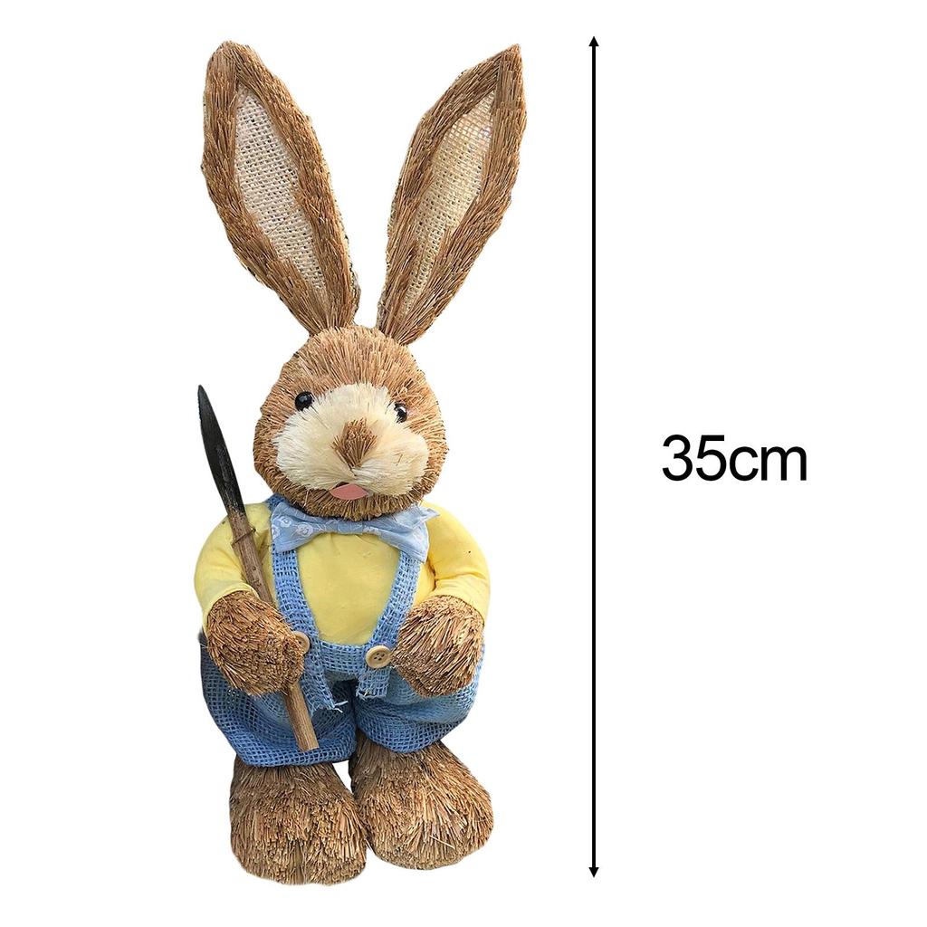 14 Inch Cartoon Easter Bunny Figure Rabbit Decoration Animal Art Crafts for Garden, Patio