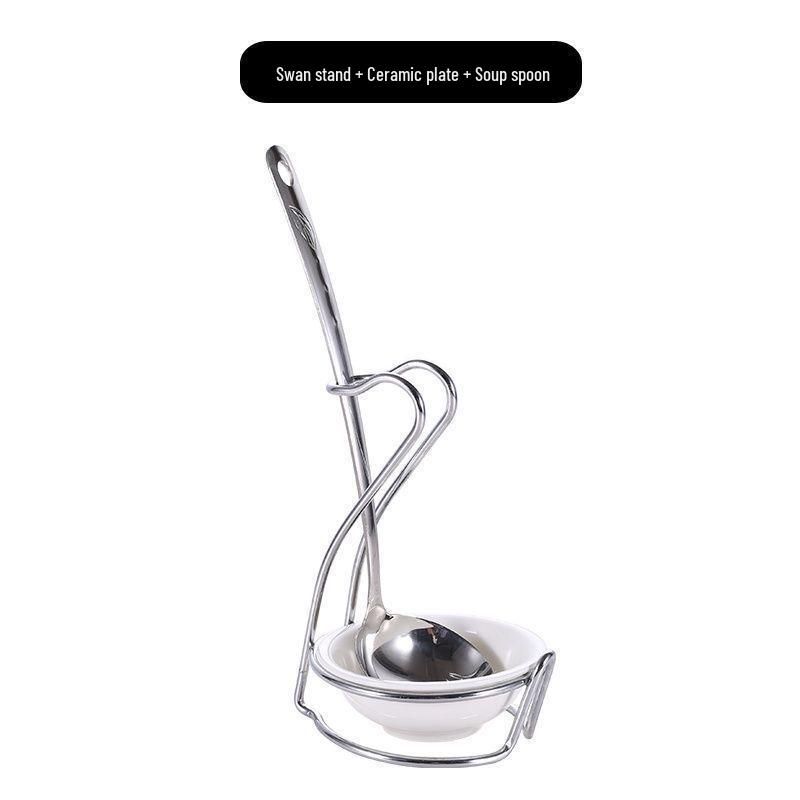 Stainless Steel Soup Ladle and Colander Holder Stand for Restaurants
