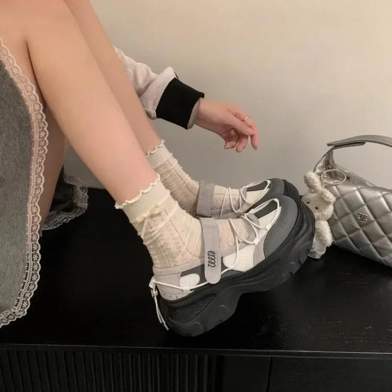 Mary Jane Style Thick Heel Summer New Women's Shoes Comfortable Sports Sandals Heightening Casual All-Match Slip-On Loafers