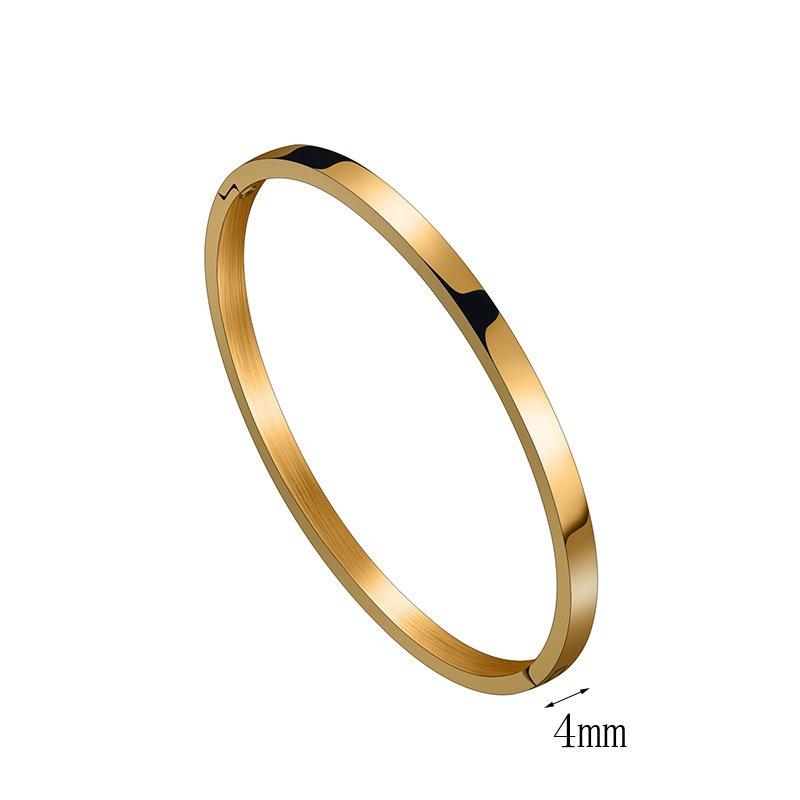 100% Stainless Steel Bangle Men Women 4mm 6mm 8mm Bracelet 3 Colors Leisure Versatile Accessories Valentine Day Gift For Lovers