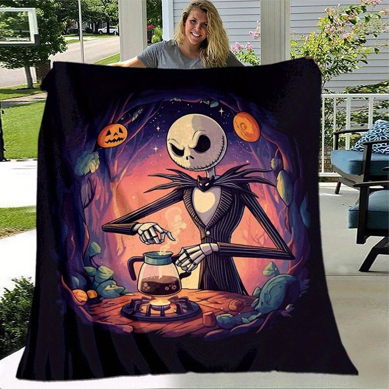 1pc The Nightmare Before Christmas Printing Blanket - Soft, All-Season Throw for Office Blanket, Car, Travel