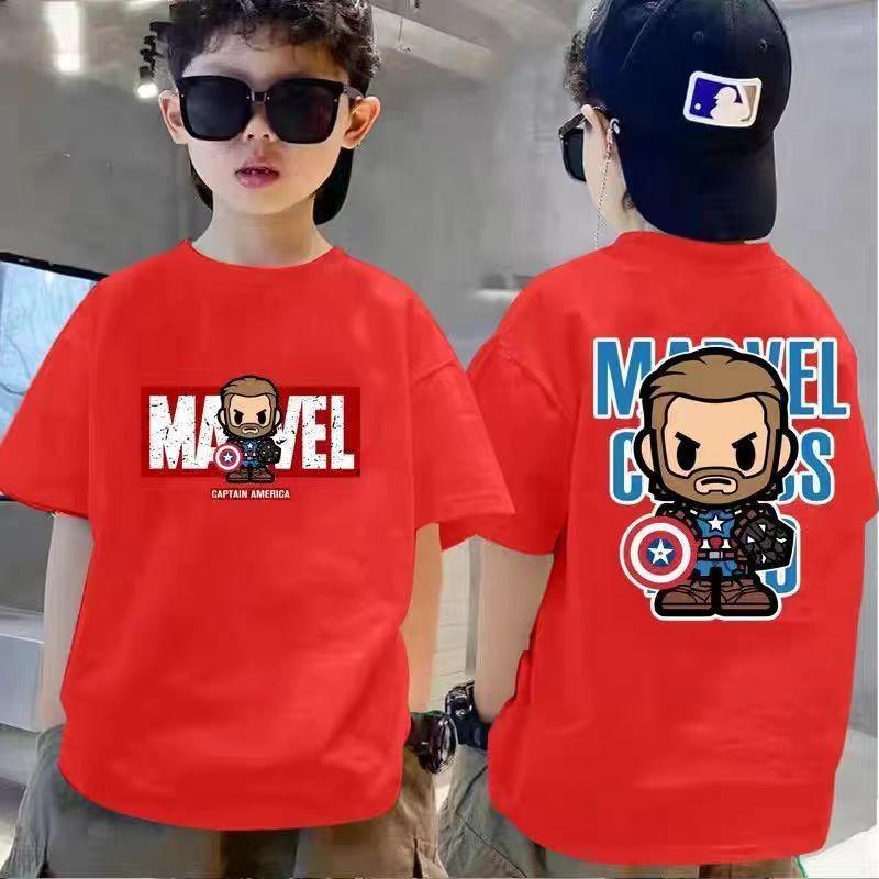 Boys' Short Sleeved T-shirt, Children's Cartoon Print, Summer Boys' Fashionable Top