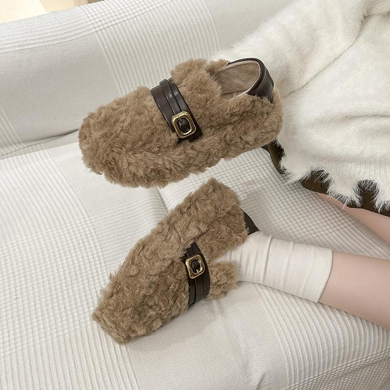 2026 New Winter Versatile Fashion Leisure with Velvet Warm and Comfortable Cotton Shoes for Women's Postpartum Hair