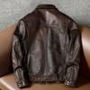New Retro M65 Hunting Jacket Mens Genuine Leather Vintage Workwear Coat Distressed Collar137