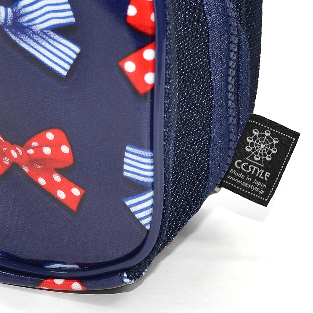 Stil de bomboane colorate Geantă de vopsea Geanta Okeiko cu buline și panglică franceză în dungi N2111800 (Navy)