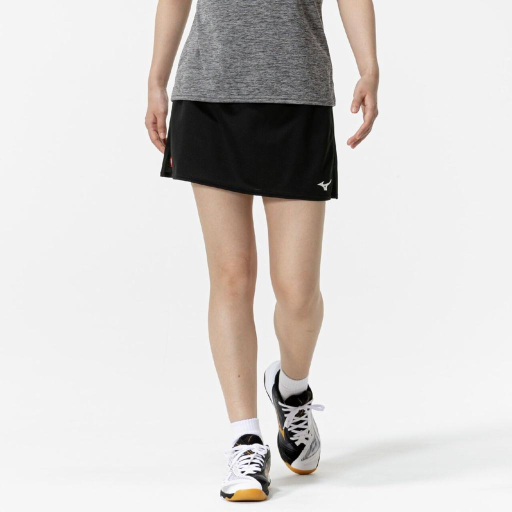 Table Tennis Size 82JBC220 Skirt, Moisture-Wicking, Quick-Drying, Women's, Black, L,