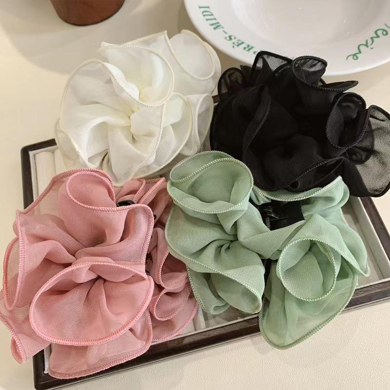 Korean Large Floral Design Hair Clip - Summer Shark Clip for Women