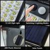 72 LED Outdoor Solar Motion Sensor Wall Lamp Foldable Waterproof 3 Lighting Modes Solar Light for Garden Yard Patio