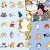 50 Fun Cat Original Cartoon Animal Waterproof Decorative Water Cup Computer Stickers