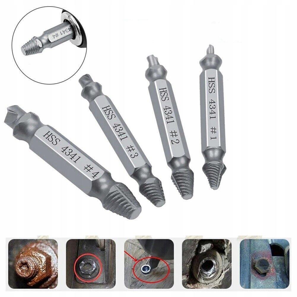 Set of bits for removing broken screws, 4 pcs.