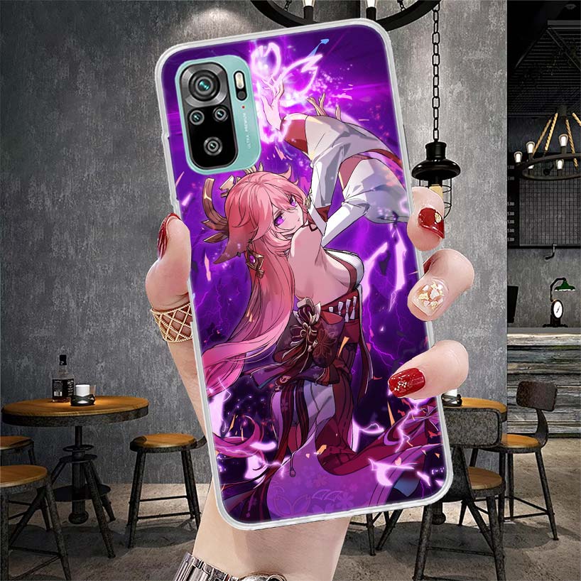 Yae Miko Genshin Impact Phone Case For Xiaomi Redmi Note 13 14 15 Pro Plus 12S 12 14S 11S 11E 10 10S 11 11T 5G 4G Cover Coque Re