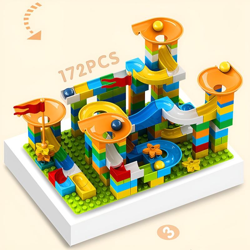 Big Size Marble Race Run Track Building Blocks 86-344pcs Funnel Slide Blocks DIY Assembly Bricks Toys For Children Gifts