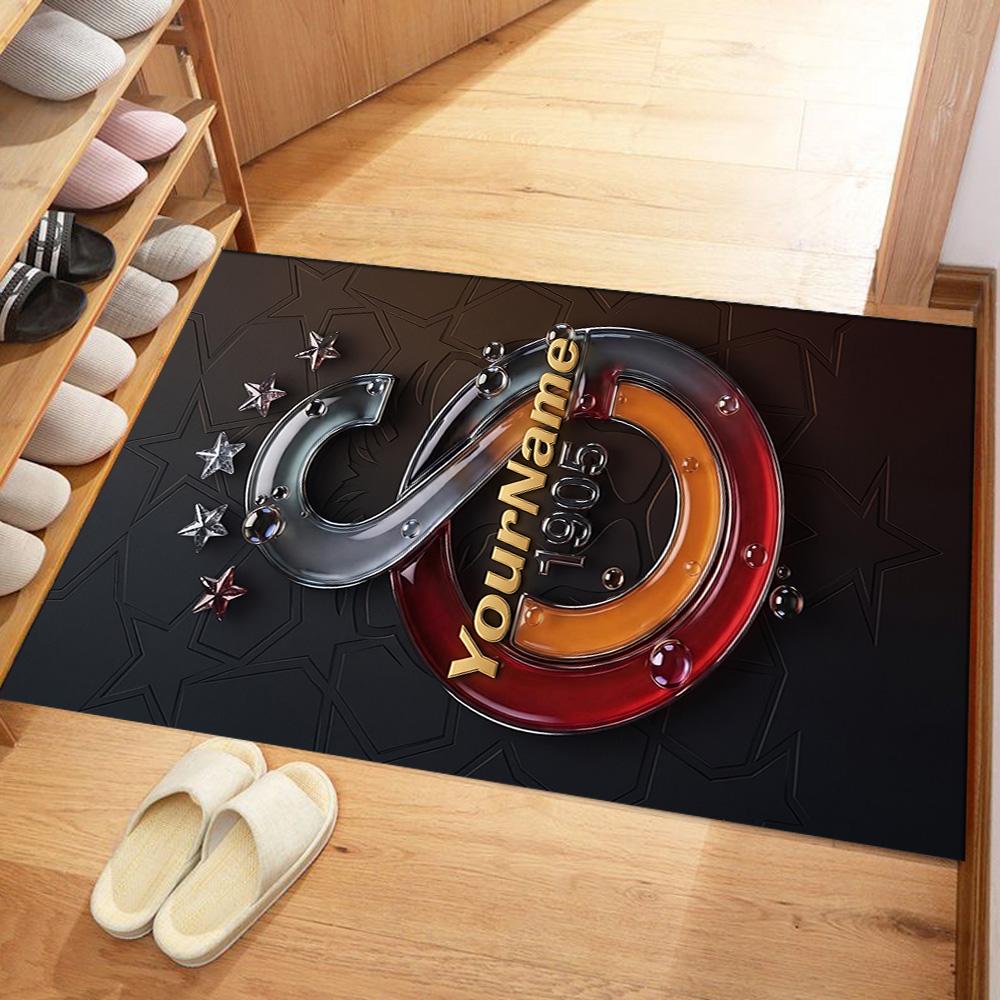 Galatasaray Personalized Text Floor Mat Design For Decorate Room Living Rooms Foyer Game Room Antislip Carpet Anime Office Decor Best For Christmas