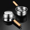 Multipurpose Water Scoops Wooden Handle Water Spoon Small Saucepan Soup Ladle  Kitchen Cooking