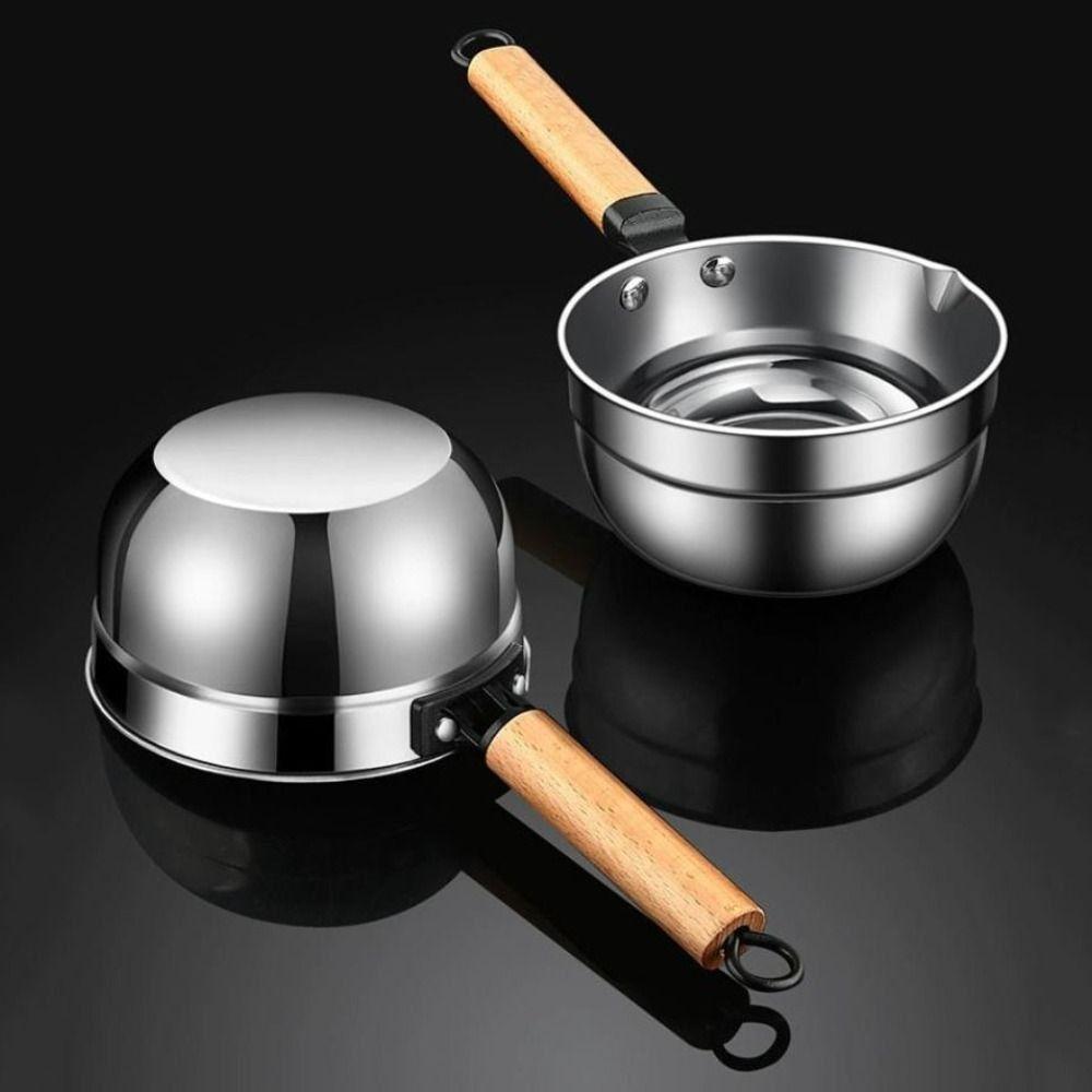 Multipurpose Water Scoops Wooden Handle Water Spoon Small Saucepan Soup Ladle  Kitchen Cooking