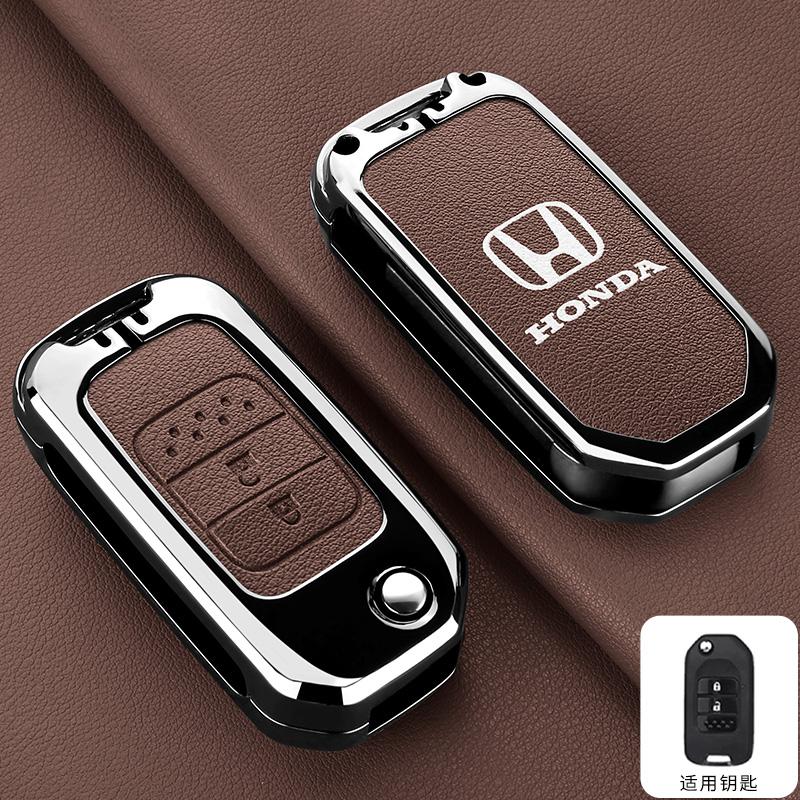Zinc Alloy Car Flip Smart Key Case Cover Protection Shell For Honda Civic 4d 9th Gen 10 Accord XRV Life Jazz Crv Fit CR-V Crider