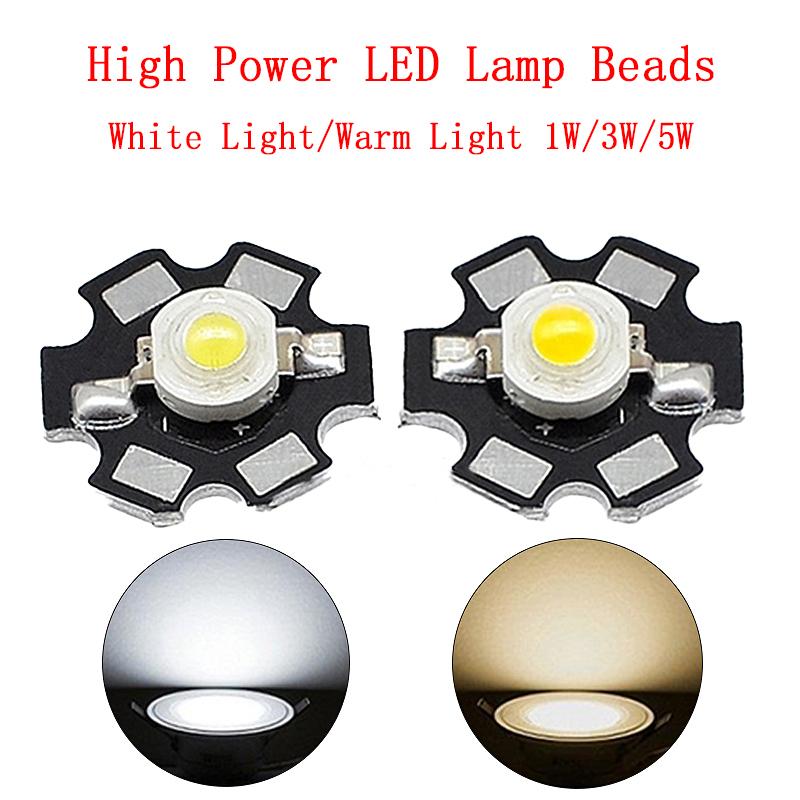1W 3W 5W High Power LED Beads Full Spectrum Pure White/Warm With 20mm Black Star PCB Heat Sink Aluminum Substrate DIY Lights