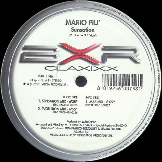 

12inch Record MARIO PI - Sensation BXR1146 BXR 2002 Italy Dance & Electronica Used