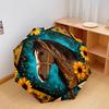1 PC Automatic Folding Umbrella - Vintage Horses Pattern, Portable & Foldable Design with 8 Ribs, Christmas Birthday Gifts