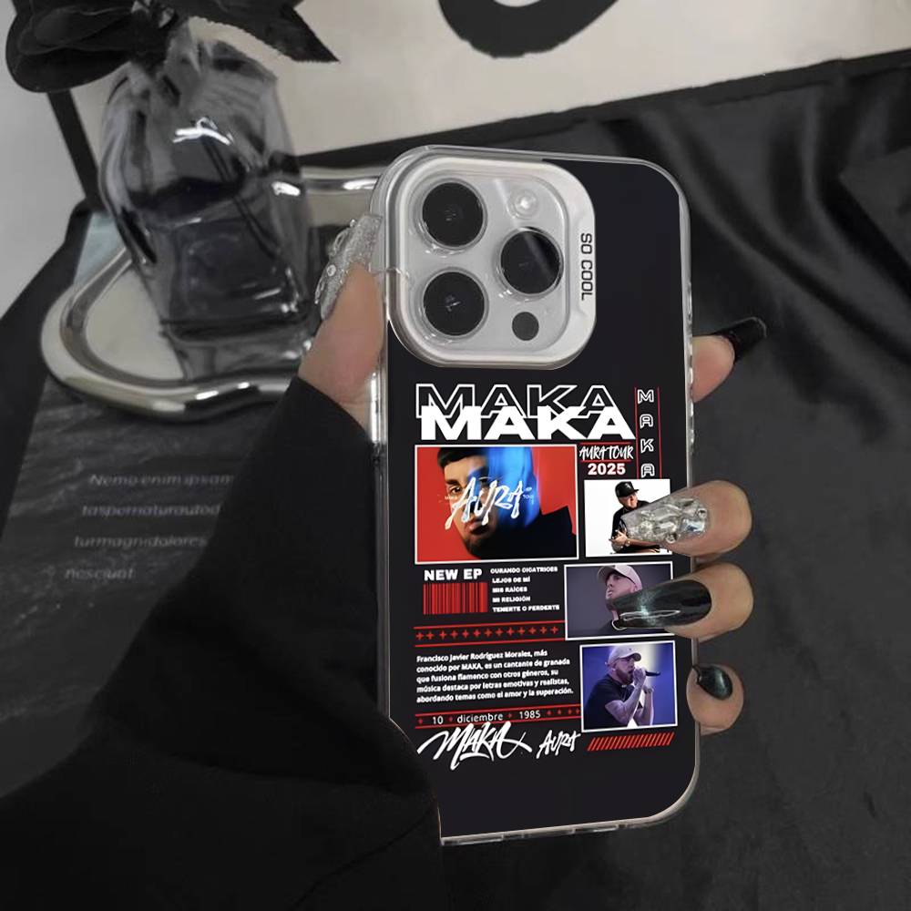 Rapper Maka Aura 2025 Tour Phone Case For iPhone 16,15,14,13,12,11,Pro,XS,Max,Plus,Mini,SE White Candy Matte Shockproof Cover