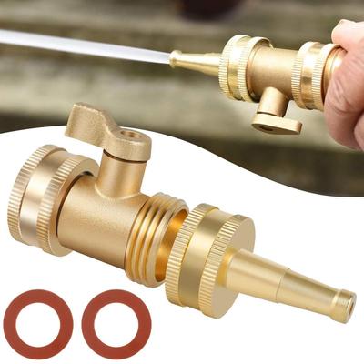 Water Spray Gun Spray Nozzle High Pressure Hose Nozzle Solid Replacement Shut Off Valve Brass Faucet for Washing Car Cleaning