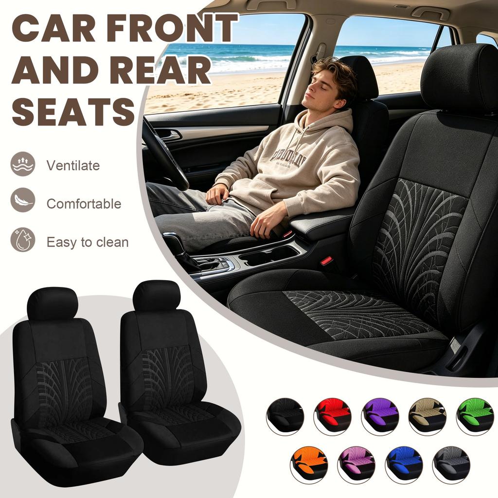 Car Seat Covers Full Set Front Split Rear Bench For Car Universal Cloth SUV Sedan Van Automotive Interior Covers