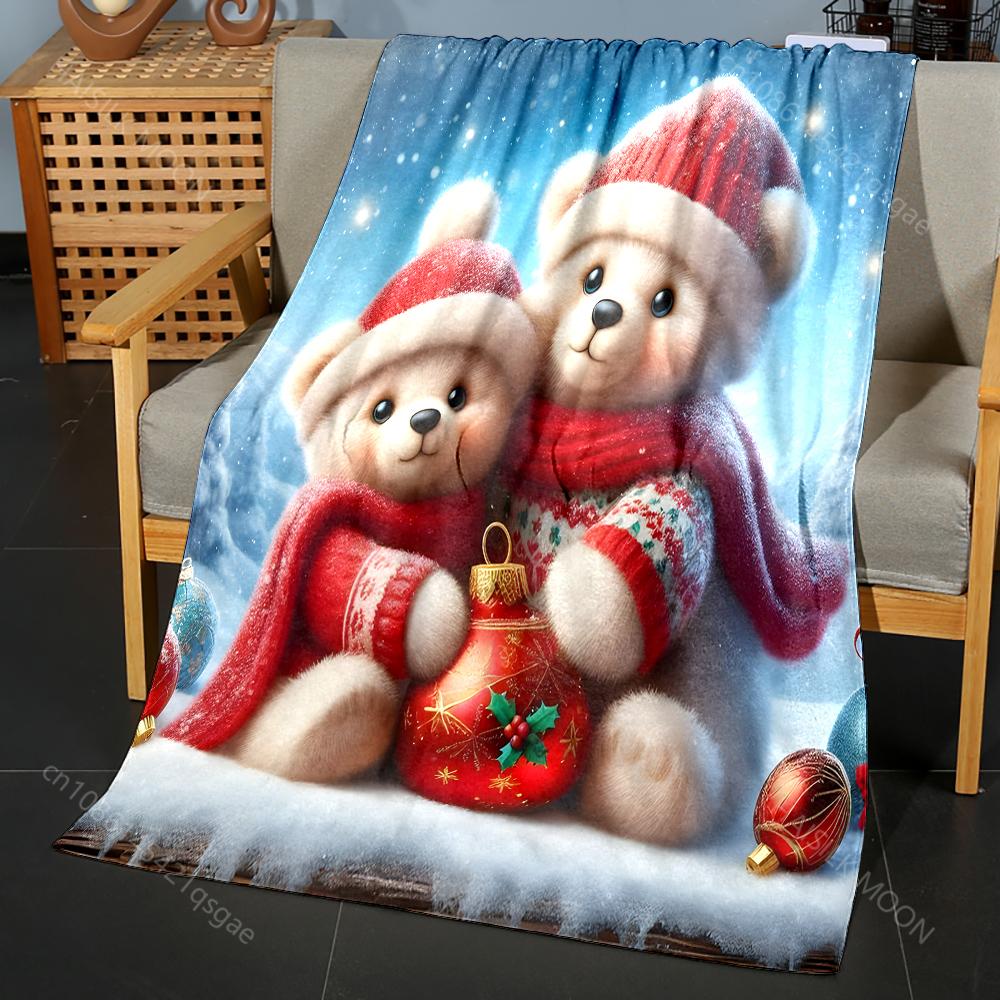 

Festive Christmas-inspired Knitted Design Blanket Flannel Material Soft Warm for All Seasons, Home Outdoor Camping Picnics RV 75x90cm