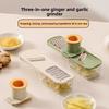 Three-in-One Ginger and Garlic Grinder - Kitchen Ginger and Garlic Masher with Guarded Hand Grater for Slicing and Dicing