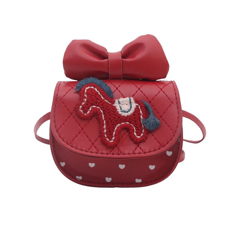 Niche cute children's messenger bag cartoon pony women's shoulder bag girl bow change bag
