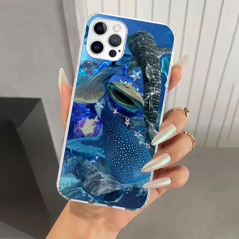 

Чехол для телефона Китовая акула в океане для Iphone 17 Air 16 15 Plus 14 13 Mini 12 11 Pro Max 16E 7 8 SE 2020 Мягкий чехол-накладка Принт Ракушка 17 Air iPhone 14 Plus