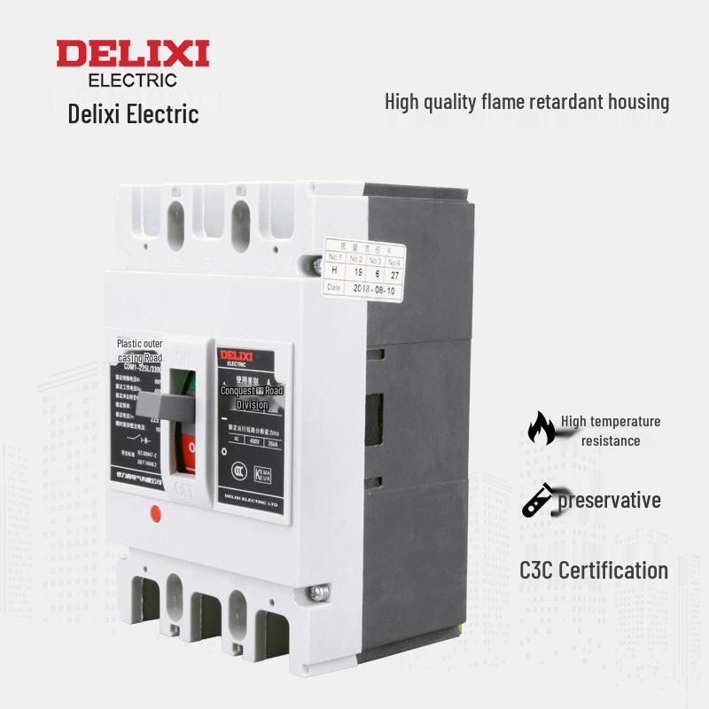 Delixi CDM1 Three-Phase 4P Air Switch Circuit Breaker, 160A/200A/250A, Plastic Case