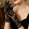 Women Thin Mesh Lace Gloves, Fashion Ruffle Full Finger UV Protection Driving Mittens, Breathable Sun Proof Hand Accessories