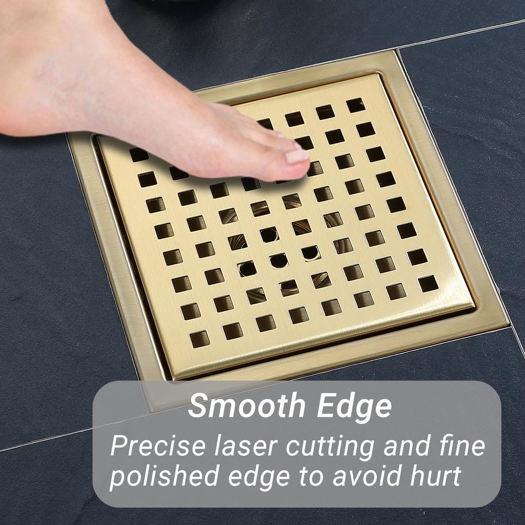 2026 Modern Bathroom Stainless Steel Chrome Plated Square Floor Drain with Tile Insert for Shower