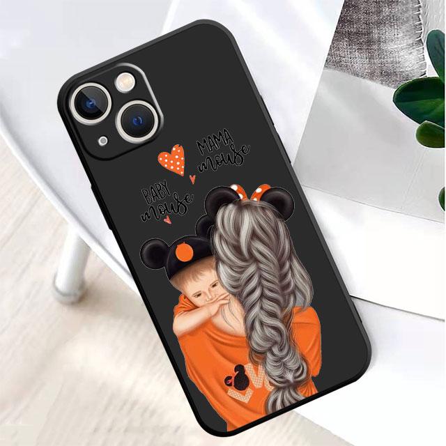 Case for Apple iPhone 11 XR XS X 13 Pro Max 14 Plus 12 Mini SE 7 8 6S 11pro 6 Black Brown Hair Girl TPU Soft Shockproof Cover