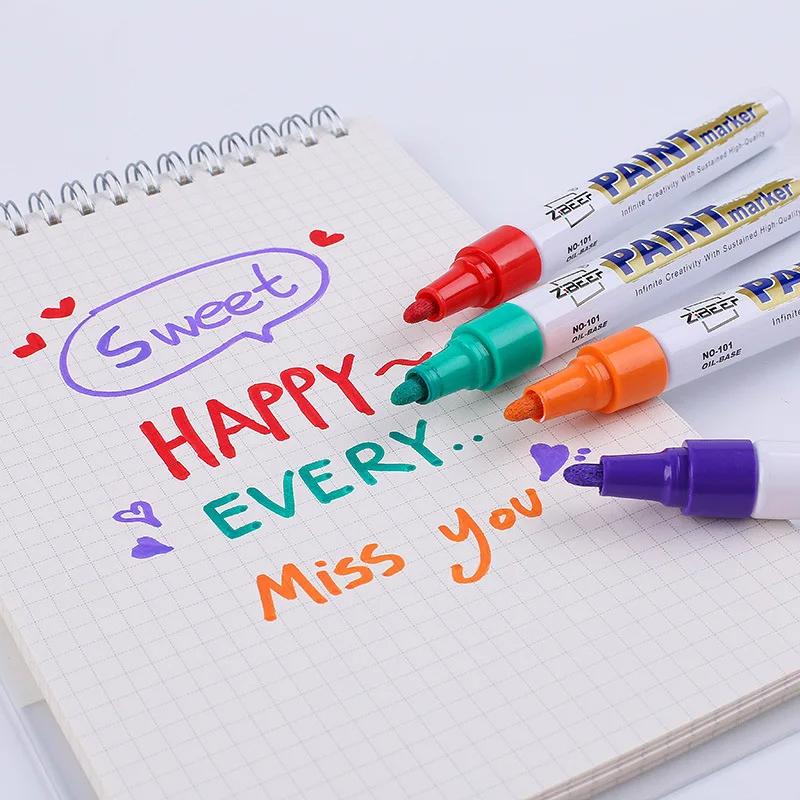 1pc Paint Pen Metal Paint Refill Pen Waterproof Colorful Oil-based Markers Industrial Marking Painting Graffiti Paint Oil Pen