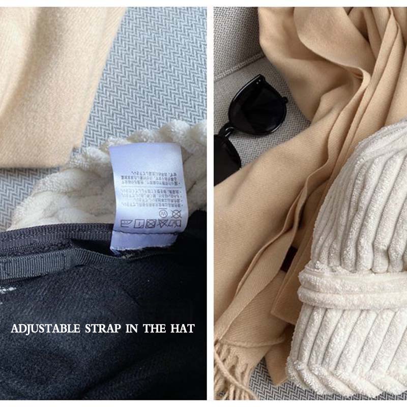 Fisherman Hat Women's Irregular Brim Basin Hat Japanese Style Small Corduroy Ear Protection Warm Hat Autumn and Winter Fashion