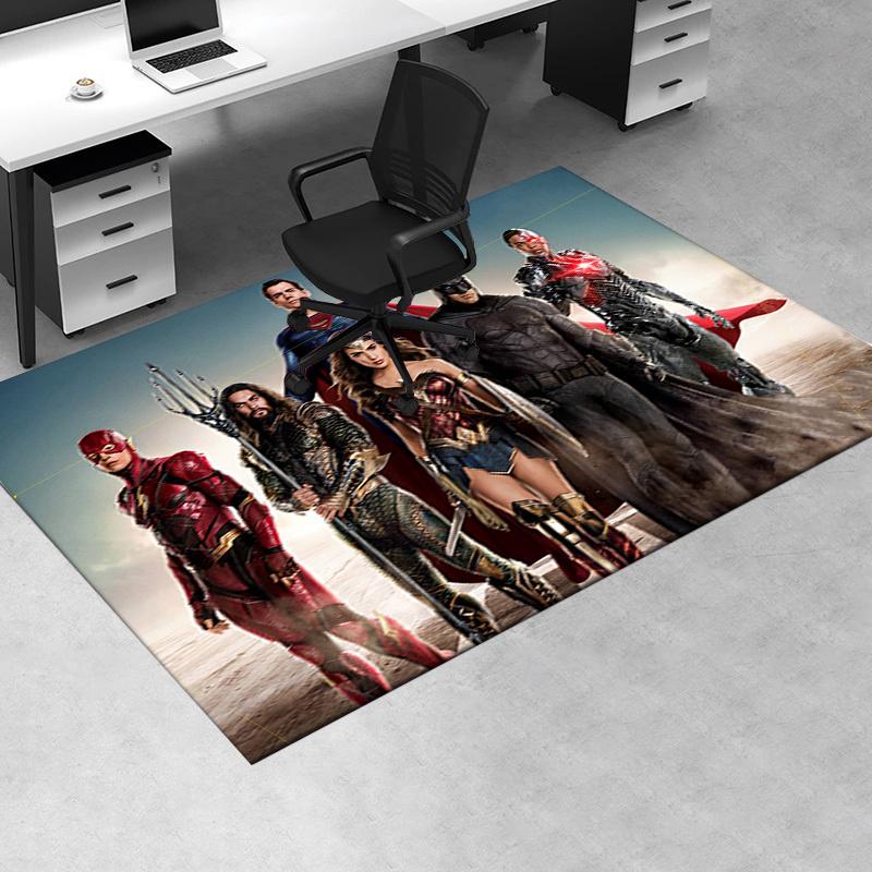 

Justice League Movie Poster Wall Art Print Office Mat Home Decor Office Desk Chair Rugs Chair Carpet for office Chair Mat Gift For Halloween 60cm by 90cm