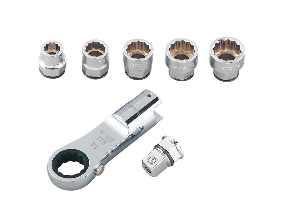 Kyoto Machinery Tools Interchangeable Ratchet Glasses Headset 7 Piece Set TGX13MR147 (KTC)
