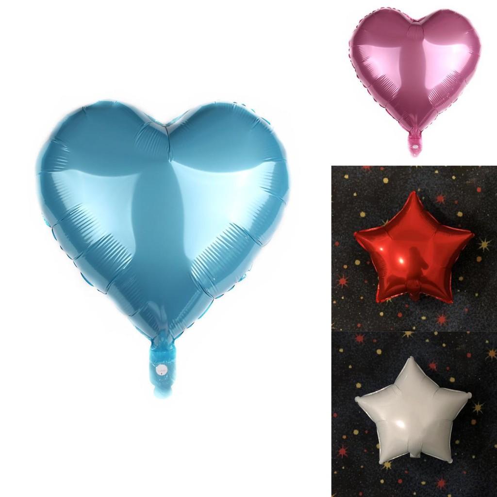 Inch Solid Colour Foil Balloons Heart Star Round Shape Perfect For Weddings And Birthday Parties**