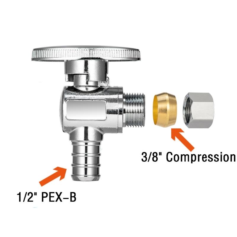 Angle Stop Valves Replacement Faucet Valves Compression Outlet Angle Globe Valves for Toilet Bathroom Kitchen Enduring