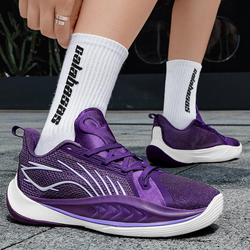 Youth Actual Basketball Shoes Mesh Wear-resistant Lightweight Sneakers Sports Shoes Primary and Secondary School Students Youth Outdoor Sports Shoes